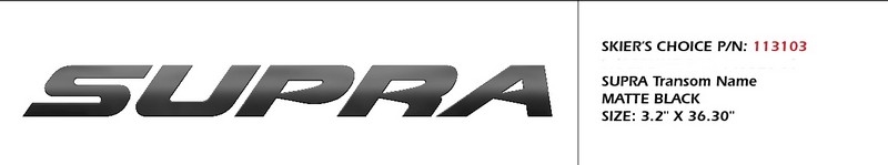 Decal, Supra, Transom, Black