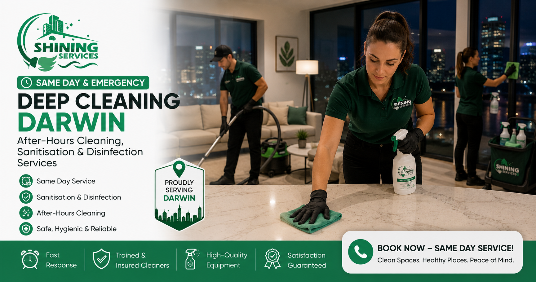 Same Day & Emergency Deep Cleaning Darwin: After-Hours Cleaning, Sanitisation & Disinfection Services