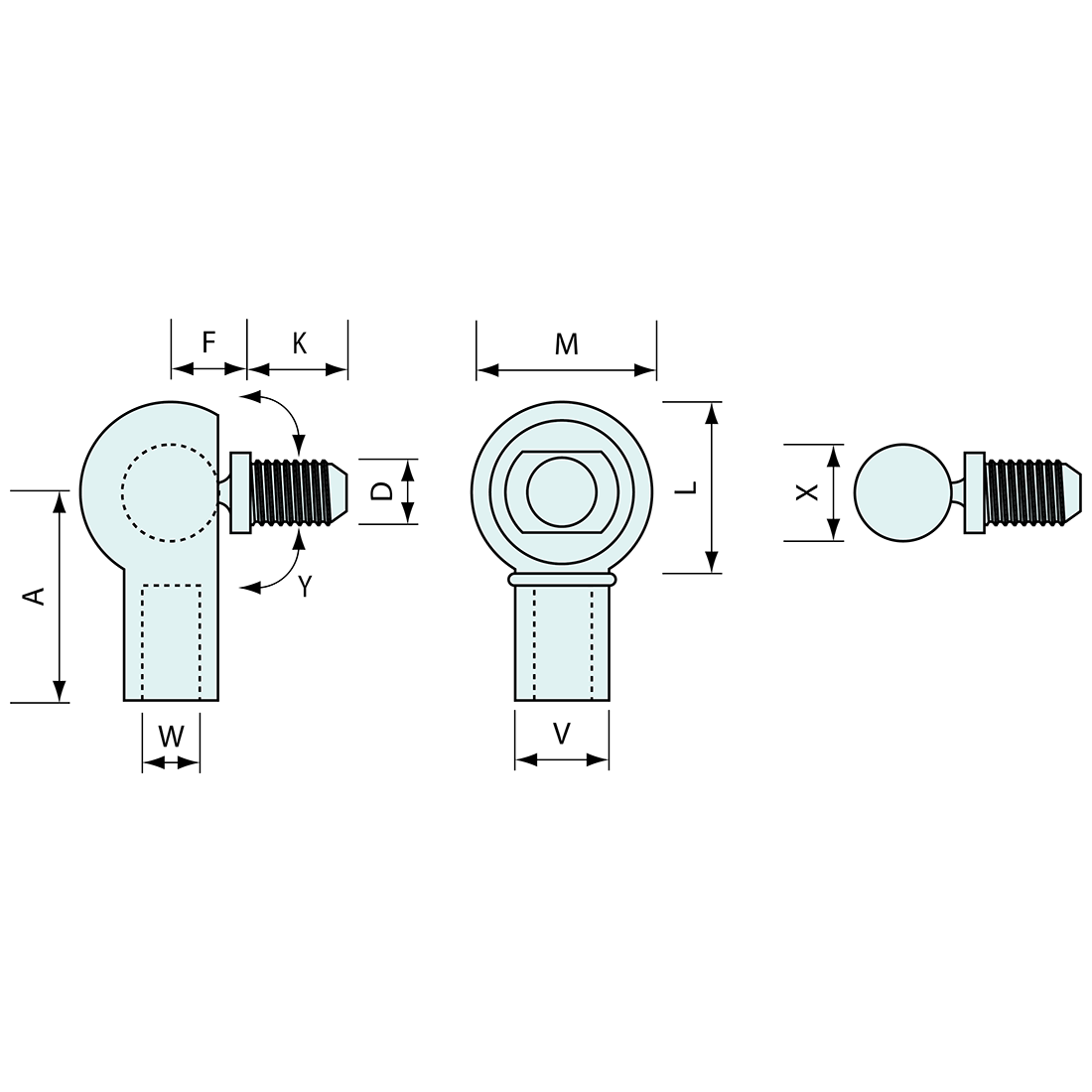 Ball Joints Stainless Steel 10mm Int 10mm Ext