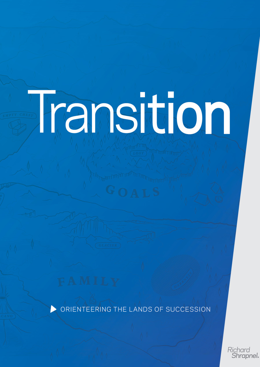 Richard Shrapnel's 'Transition - Orienteering The Lands of Succession' guide front cover