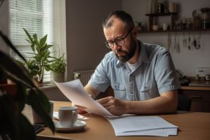 Man Reviewing Water Bill in Melbourne