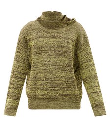 Triple-collar cotton-blend sweater