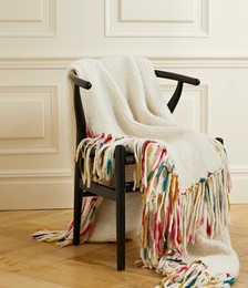 Annie small fringed cashmere blanket