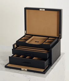 Panama Textured-Leather Jewellery Box