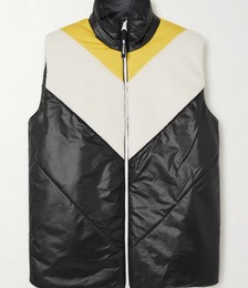 New Balance fleece and jersey-trimmed quilted padded shell vest