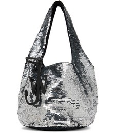 Silver Mini Sequin Shopper Bag