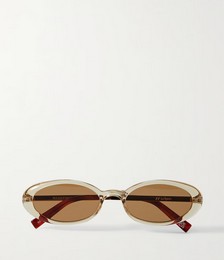 Magnifique oval-frame acetate and gold-tone sunglasses