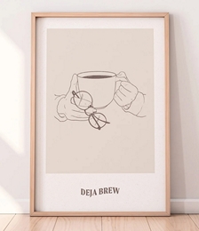 Deja Brew Line Art Print