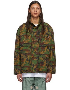 Green Camo All Over Padded Field Jacket