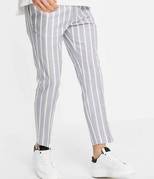 Stripe Pants in Grey and White