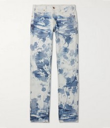 Slim-Fit Low-Rise Bleached Camouflage Denim Jeans