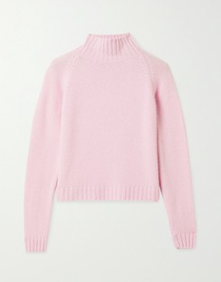 Highland Cropped Ribbed Cashmere Turtleneck Sweater