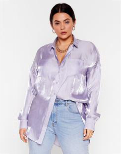Shine Bright Tonight Plus Satin Shirt
