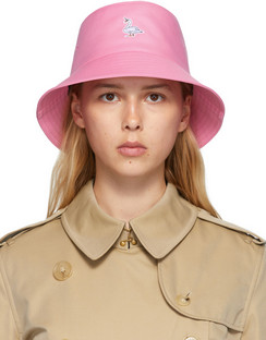 Pink Swan AppliquÃ© Bucket Hat