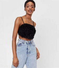 Feather Gonna Get It Strappy Crop Top