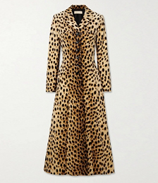Leopard-print Cotton-velvet Coat