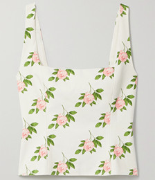 The Angelina Floral Cotton-jacquard Tank