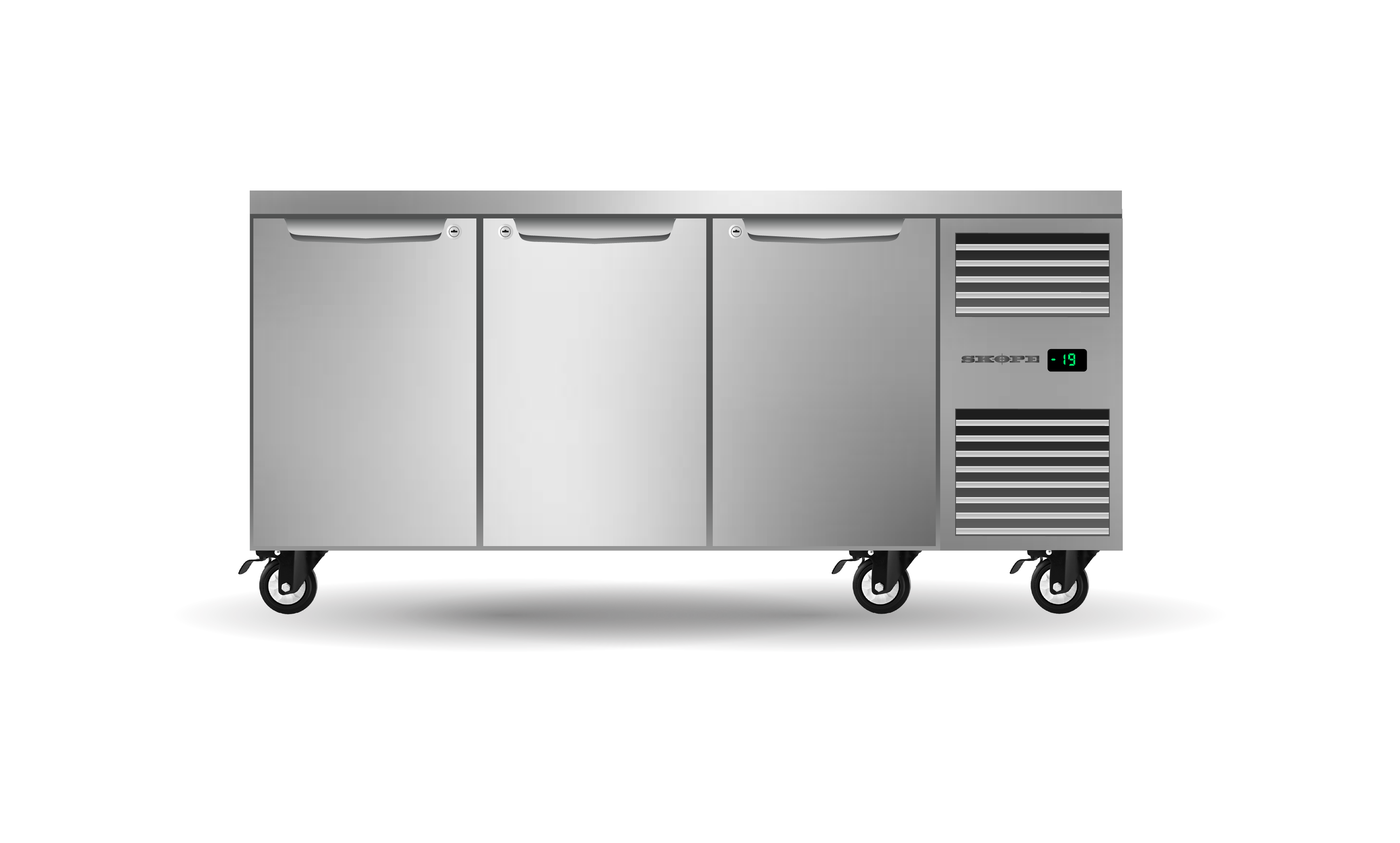 Skope PG11.UBF.3.SD.RH Three Solid Door Underbench GN1/1 Right Hand Freezer