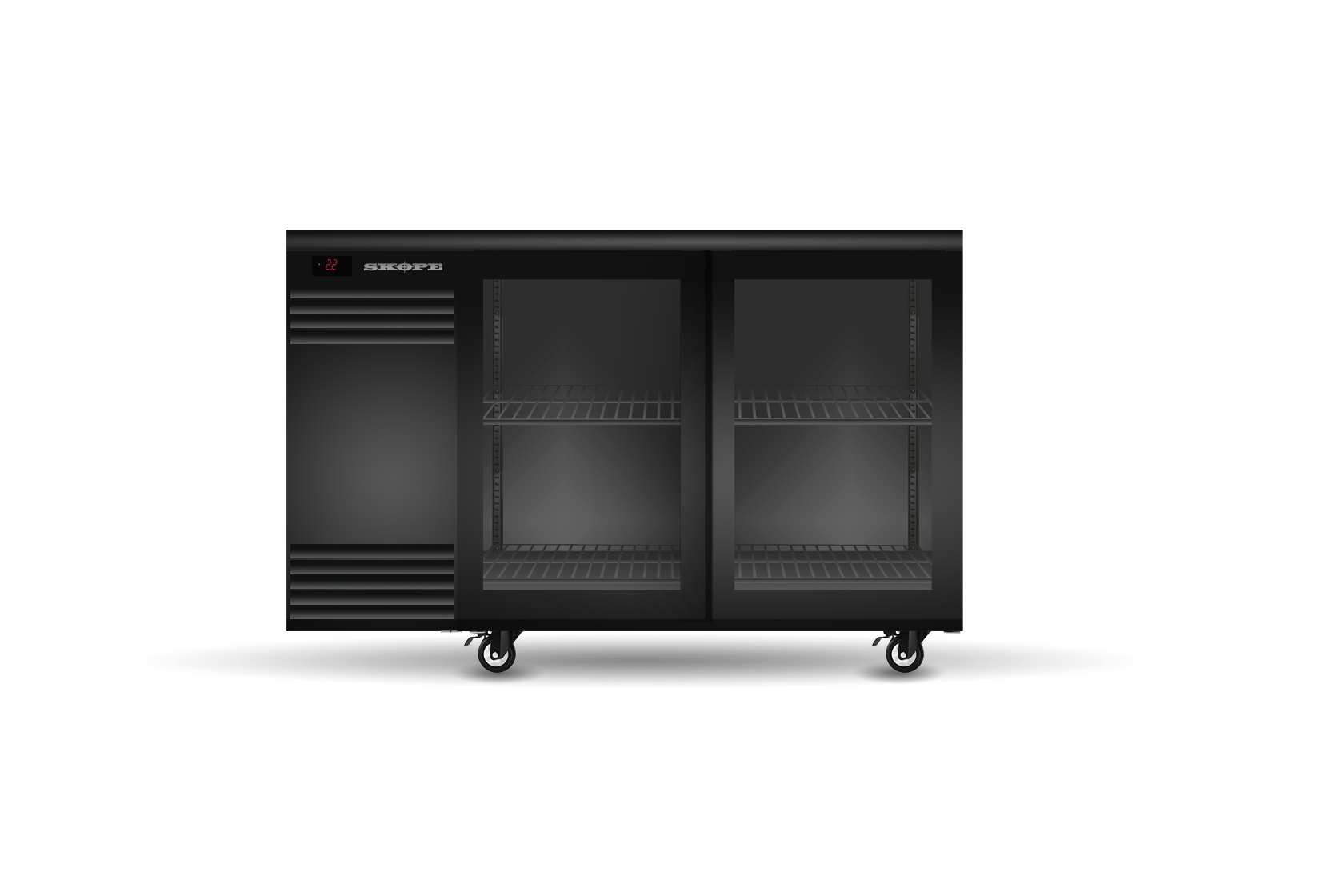 Skope BB.2.GSL BackBar 2 Glass Sliding Door Fridge