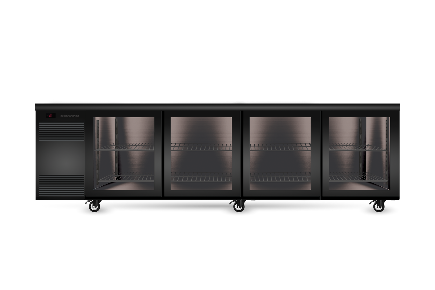 Skope CL.4.GSL BackBar 4 Glass Sliding Door CounterLine Fridge