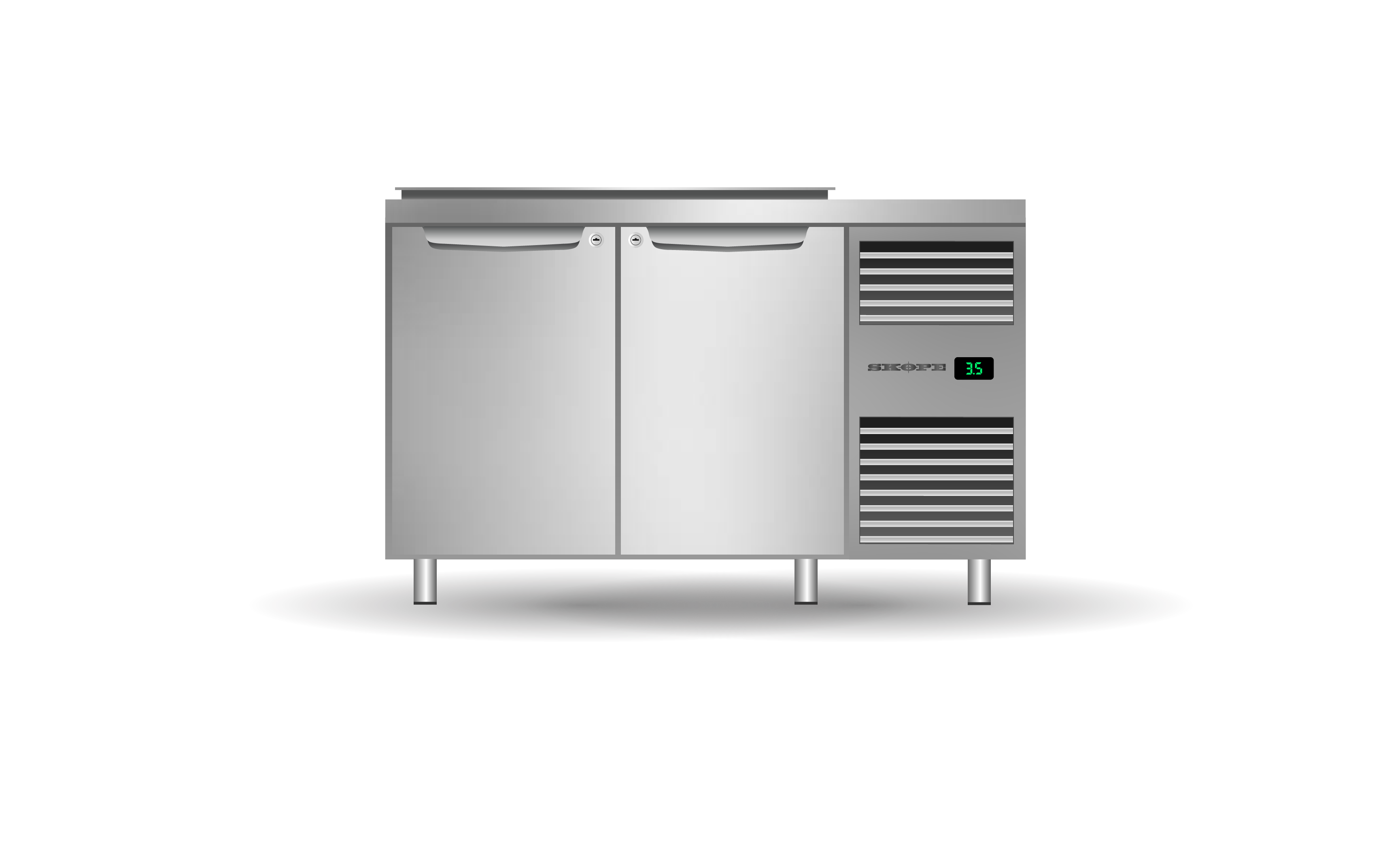 Skope PG13.PPS.DC.2.SD.RH Two Solid Door Salad Preparation Drop-in Collar GN1/3 Right Hand Fridge