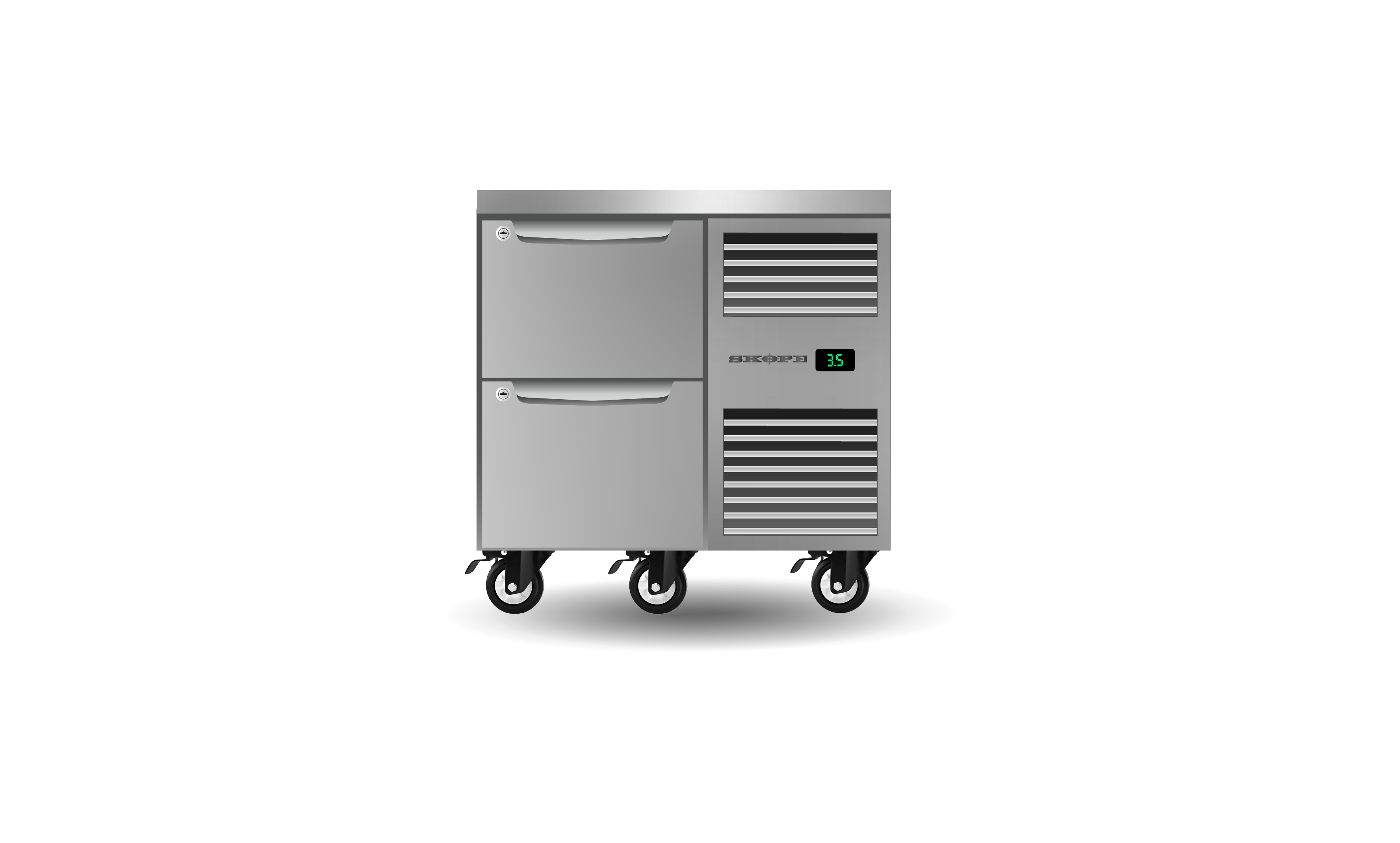Skope PG11.UBR.1.D2.RH Two Drawer, One Bay, Underbench GN 1/1 Right Hand Fridge
