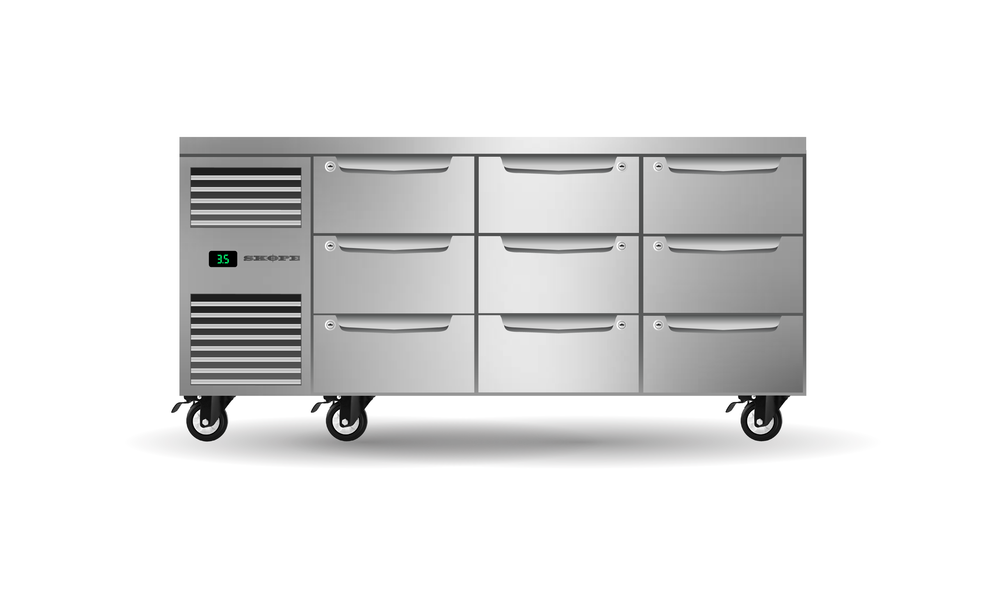Skope PG11.UBR.3.D9 Nine Drawer, Three Bay, Underbench GN 1/1 Fridge