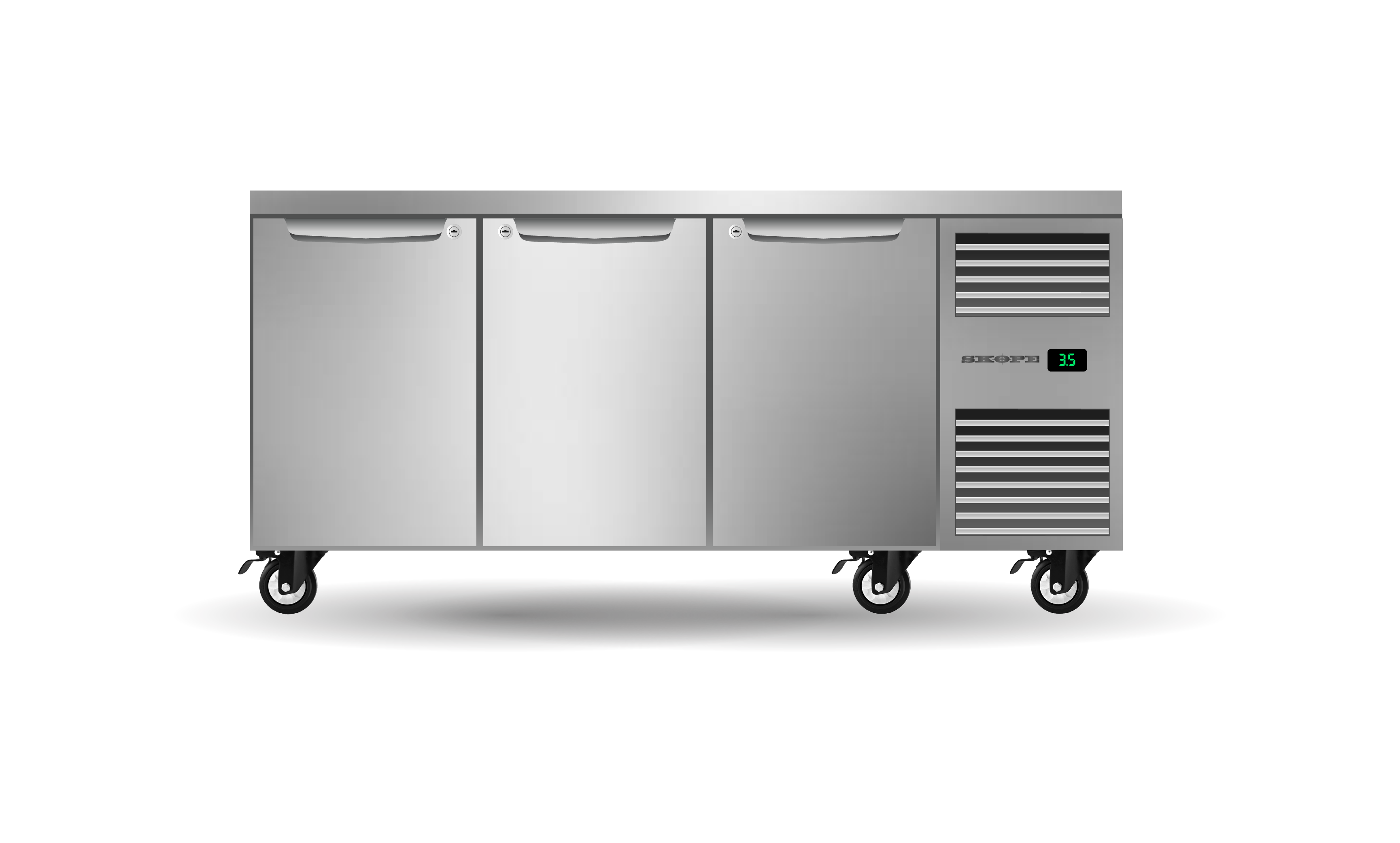 Skope PG11.UBR.3.SD.RH Three Solid Door Underbench GN 1/1 Right Hand Fridge
