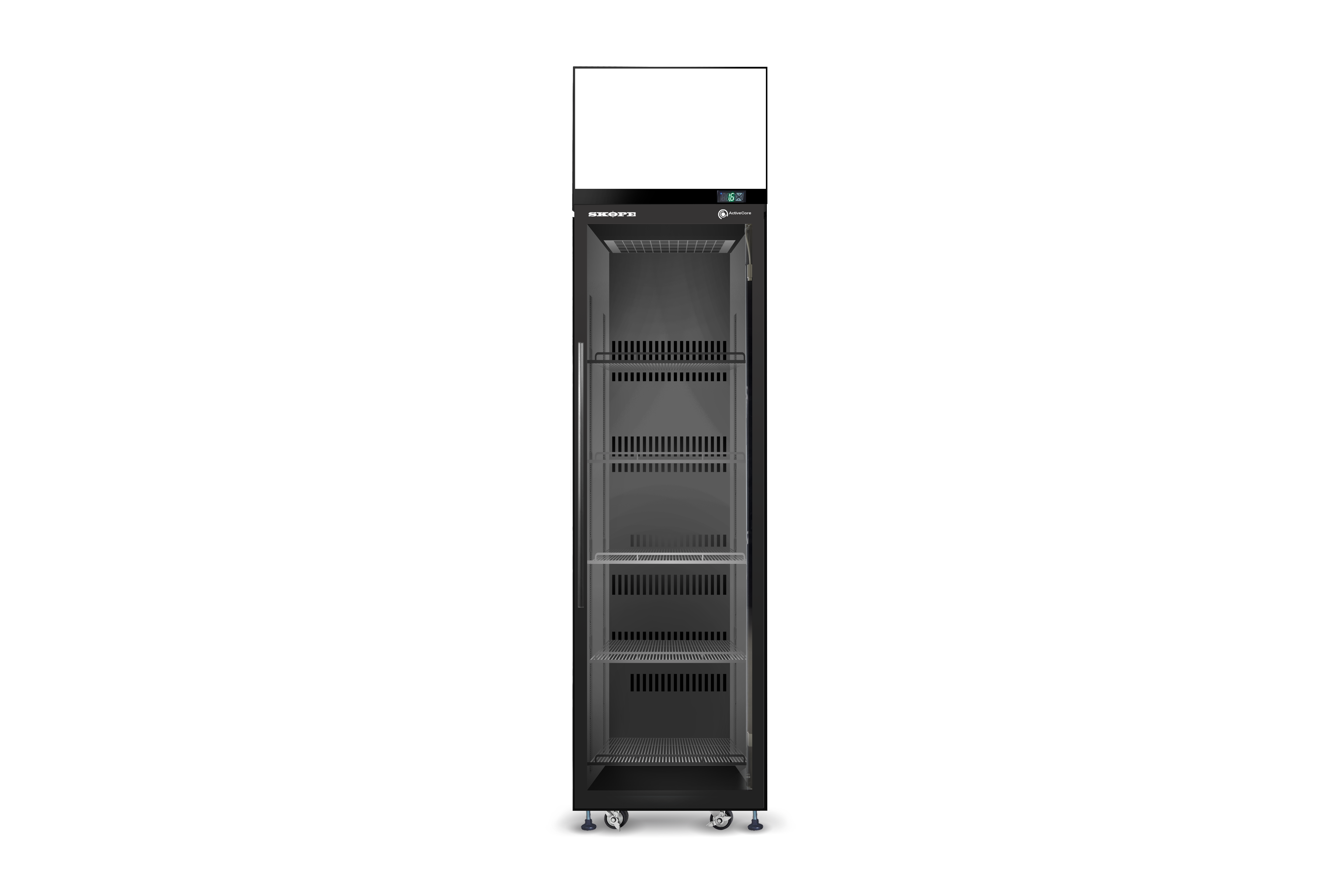 Skope SKT500N-AC 1 Glass Swing Door Upright Fridge with Lit Sign