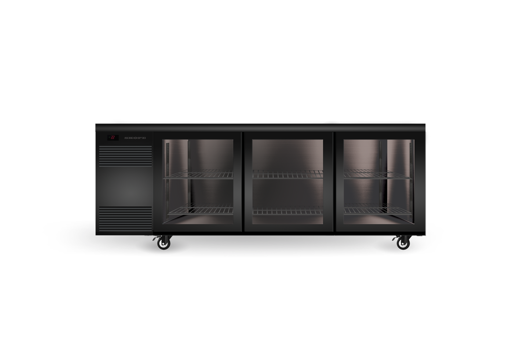 Skope SL.3.GSL BackBar 3 Glass Sliding Door SlimLine Fridge