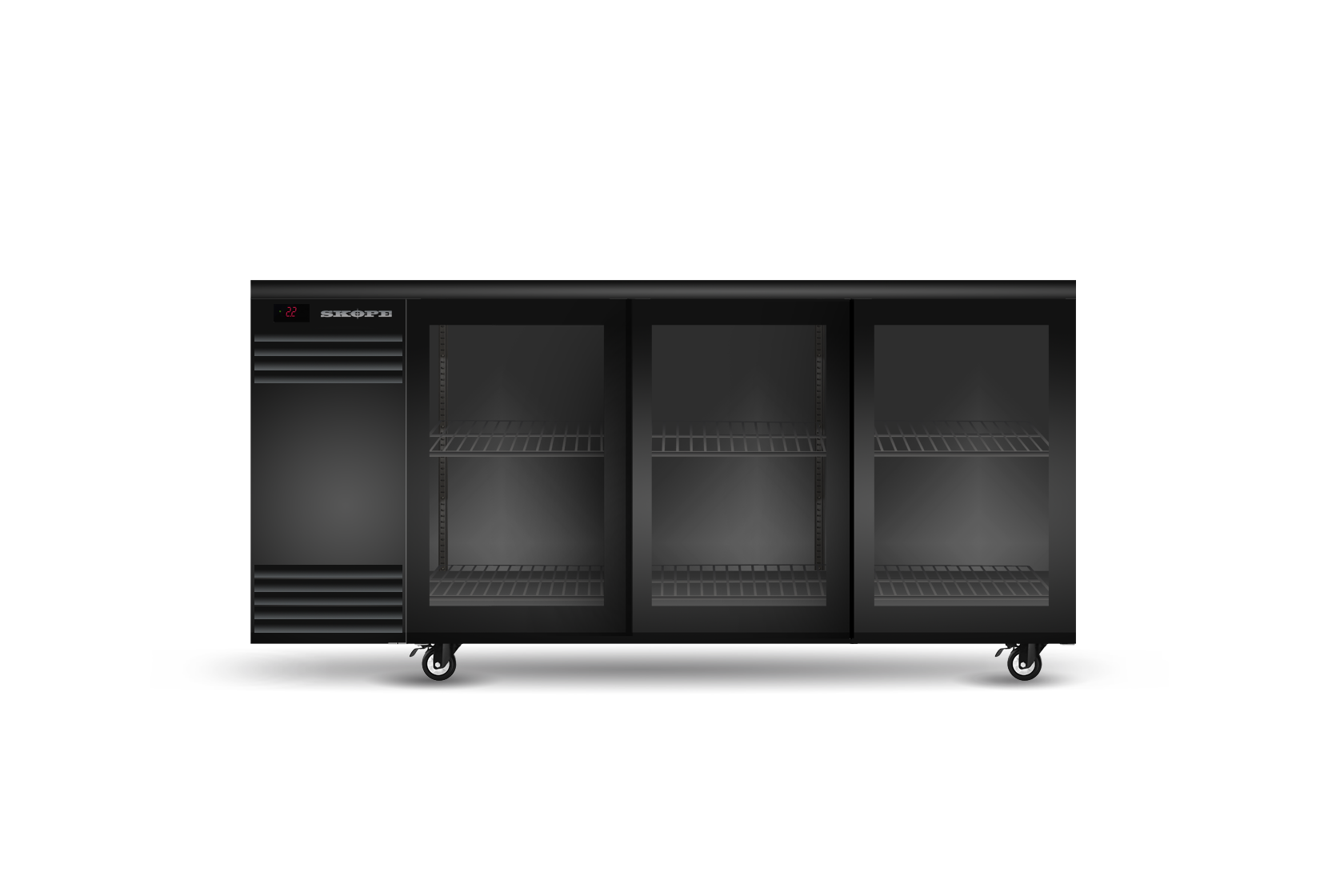 Skope BB.3.GSL BackBar 3 Glass Sliding Door Fridge
