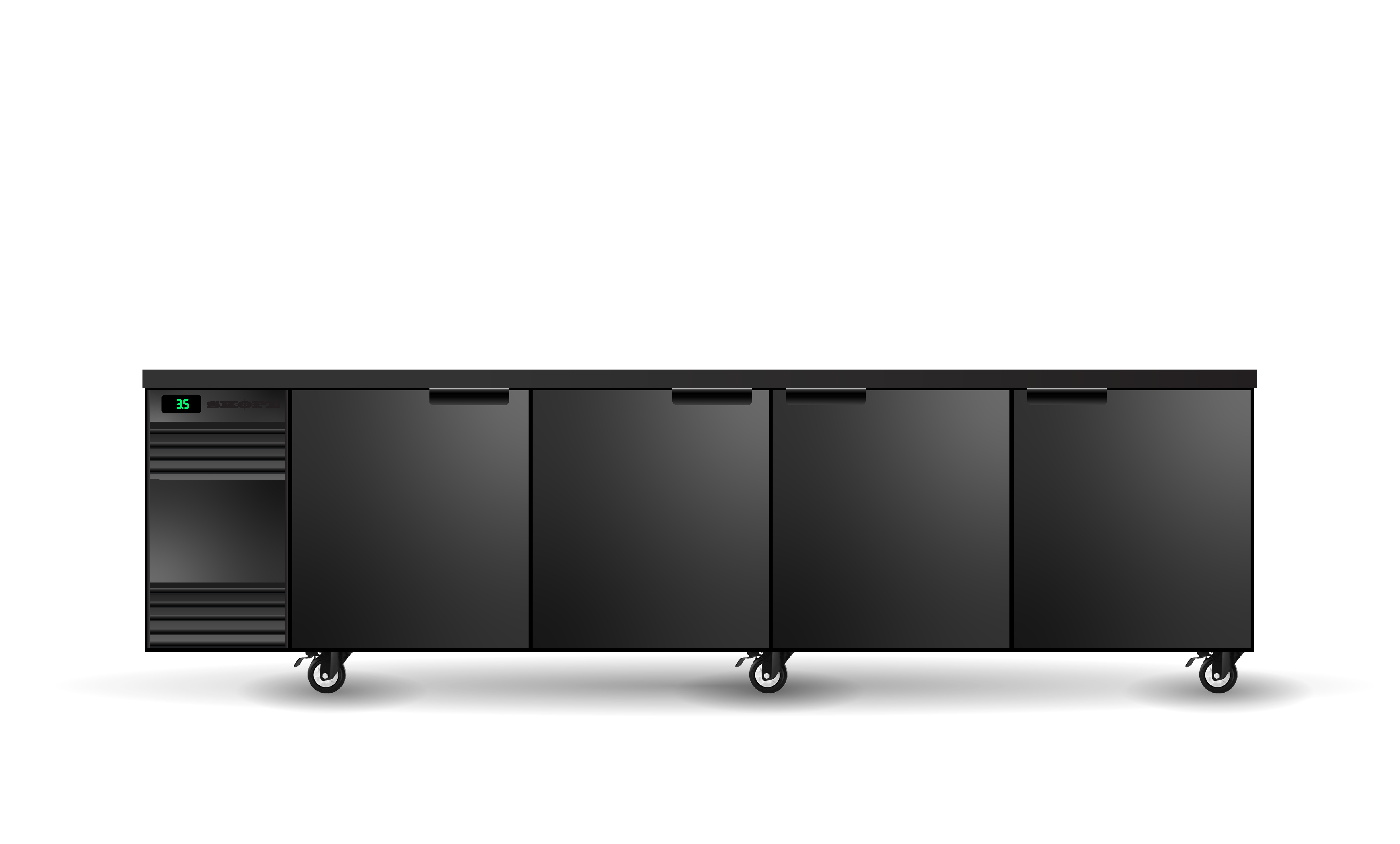 Skope SL.4.SSW BackBar 4 Solid Swing Door SlimLine Fridge