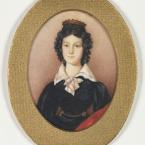 Miniature portrait of a woman in black dress