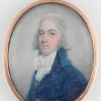 Miniature portrait of a man in a blue dress coat