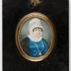 Miniature portrait of a women wearing a blue dress