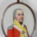 Miniature portrait of a person with grey hair in military attire 