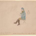 Portrait of von Guérard sketching, 1855