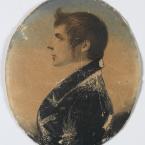 Miniature portrait of a man in side profile