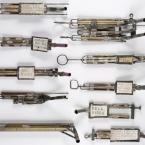 A labelled set of pipes with slides