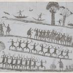 Views of a corroboree and hunting scenes, c1864