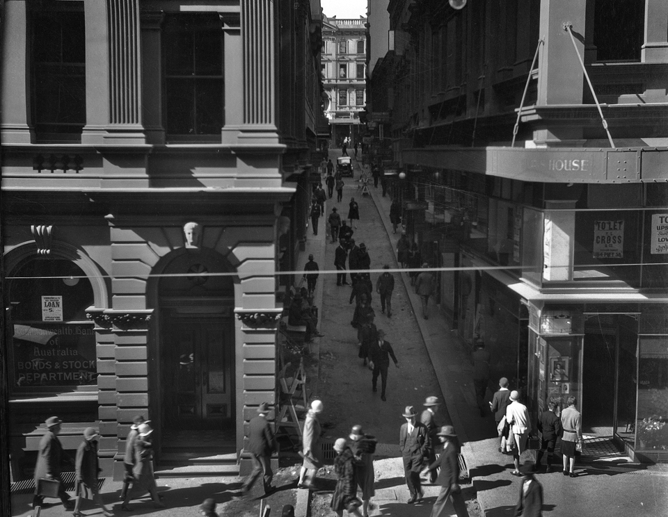 Rowe Street 1929 Courtesy: City of Sydney Archives (SRC11469)