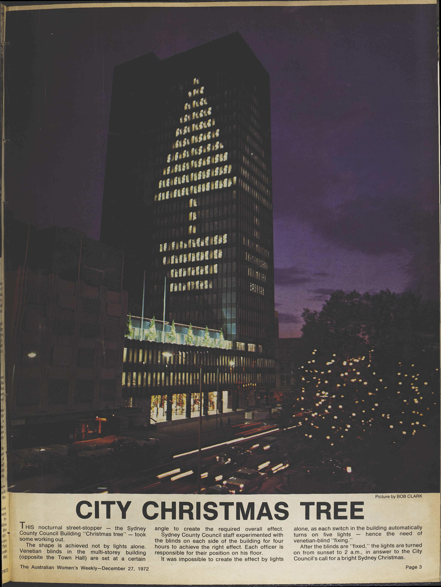 City Christmas Tree, Australian Women's Weekly, 27 December 1972, p3 via Trove