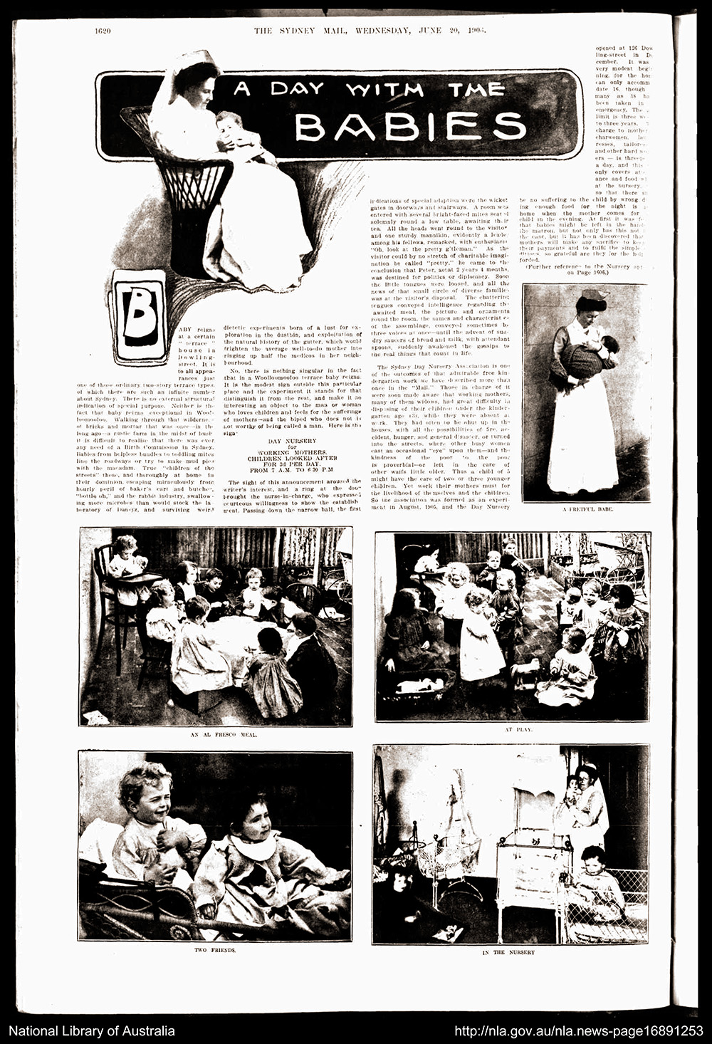 A Day with the Babies, Sydney Mail June 20 1906 p1620 via Trove