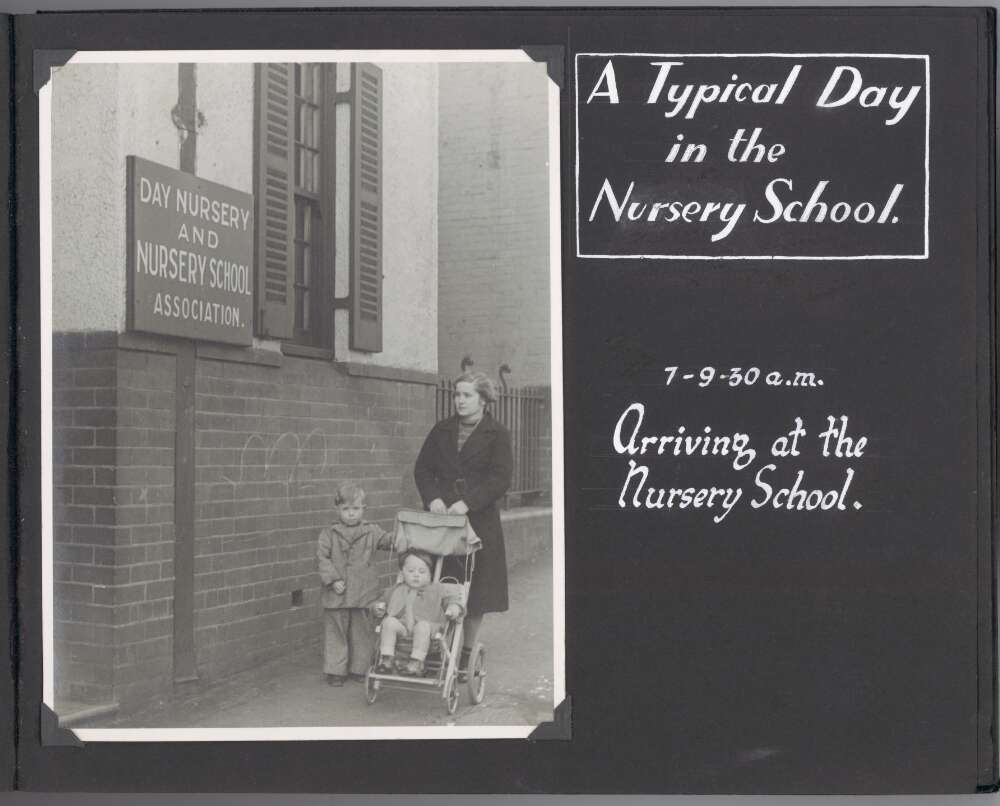 Arriving at nursery school, October 1939, courtesy National Library of Australia (nla.ms-ms2852-19-9x)