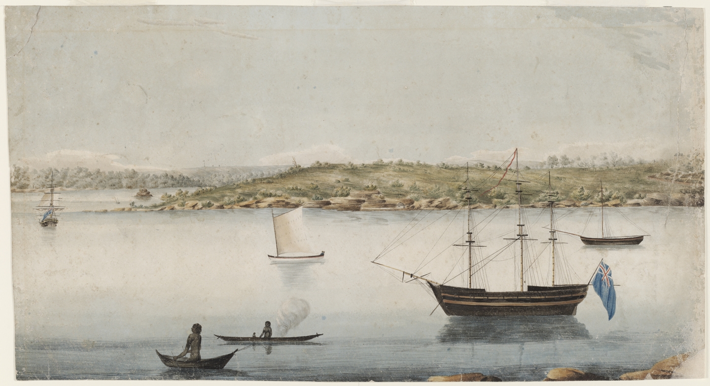 Bennelong Point from Dawes Point c1804, Mitchell Library, State Library of NSW (V1/1810/1)