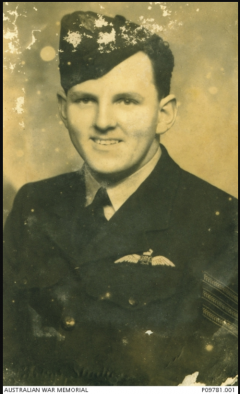 test Sepia toned photograph of Merryfull in his RAF uniform