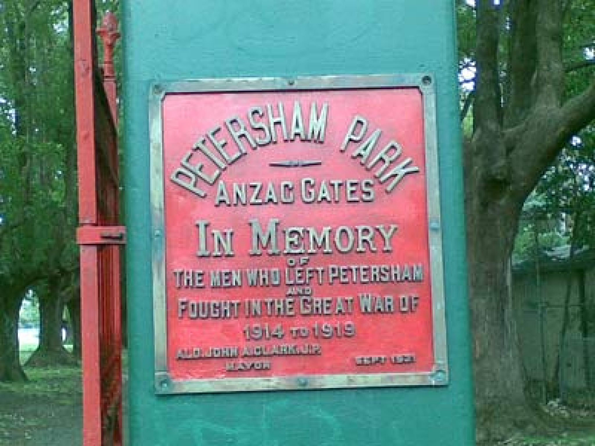 Petersham Park ANZAC Gates NSW War Memorials Register