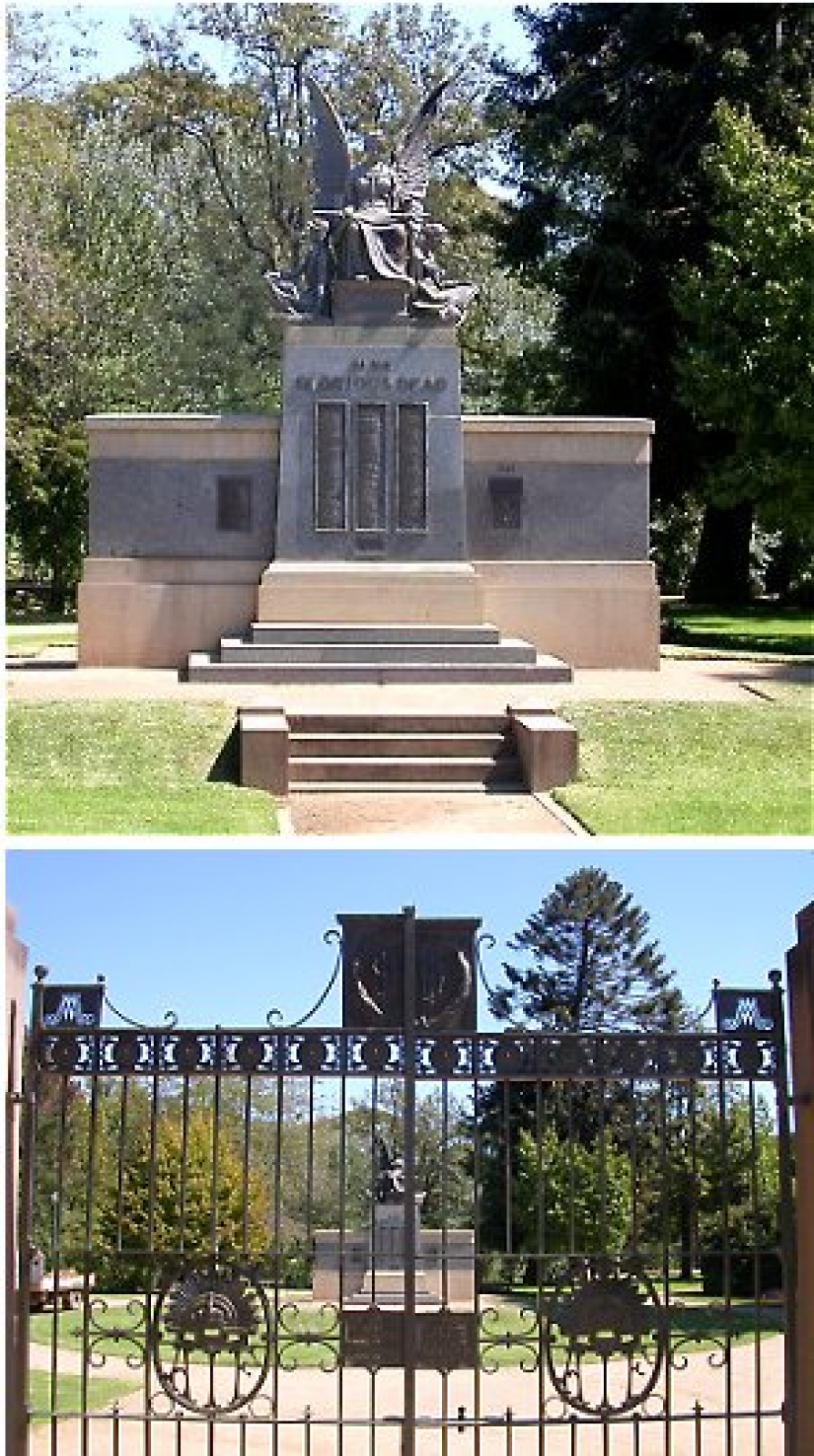 Photograph of Wellington Cenotaph and Great War Memorial Gates  war memorial