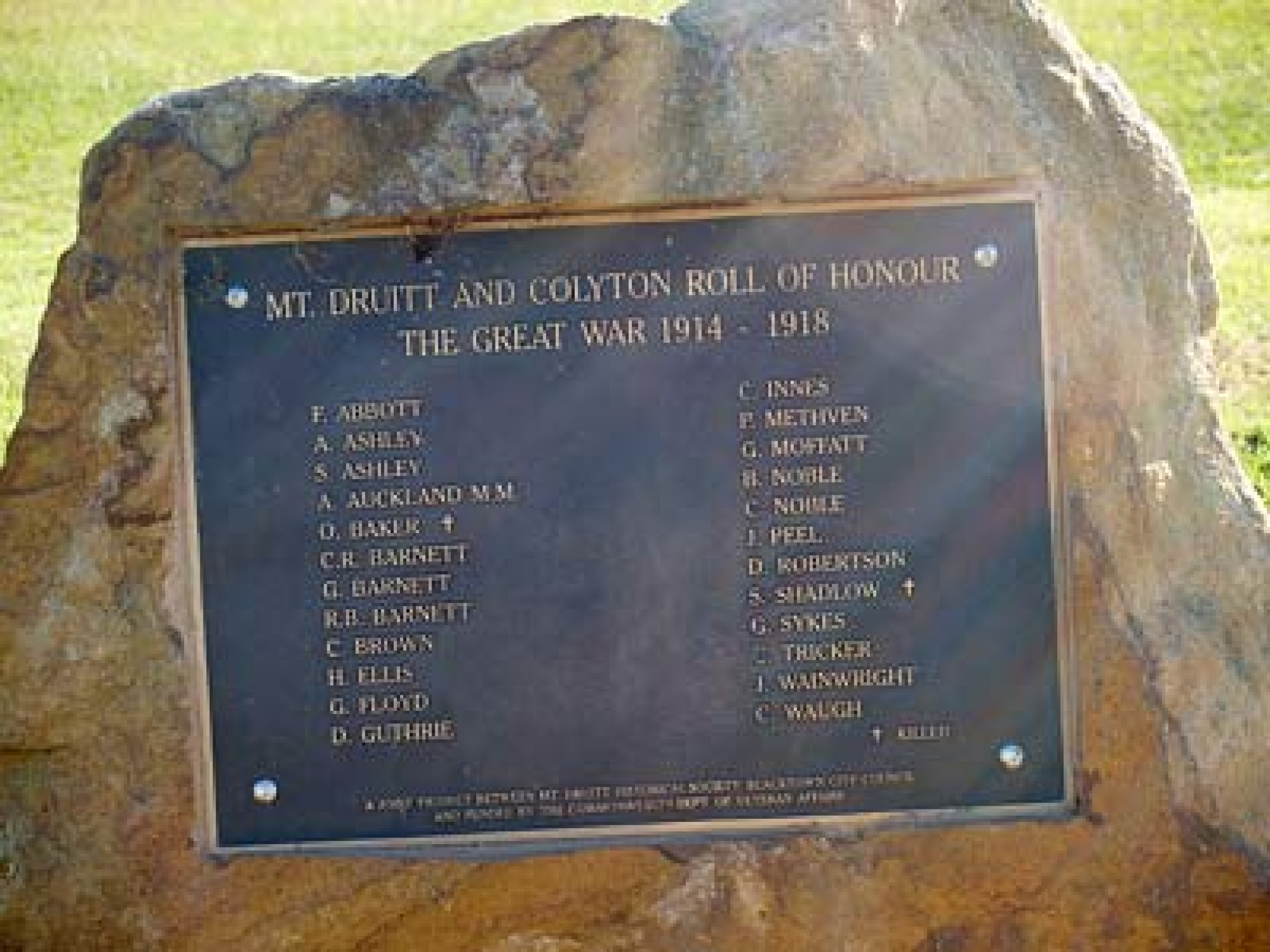 Mount Druitt and Colyton First World War Roll of Honour, Mt Druitt
