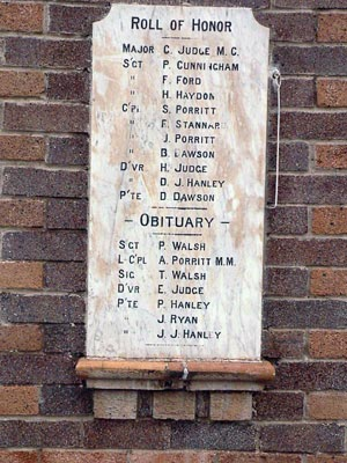Ben Lomond War Memorial Hall and First and Second World War Honour